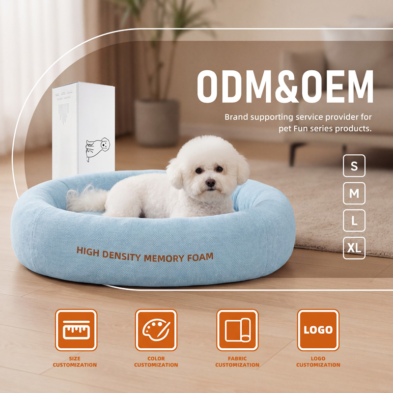 Memory Foam Pet Teddy Plush Oval Dog Bed