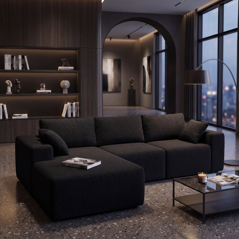 Freely combinable living room box-type compressed foam sofa